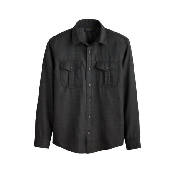 NEW PENDLETON men's harrison merino shirt in black novelty worsted